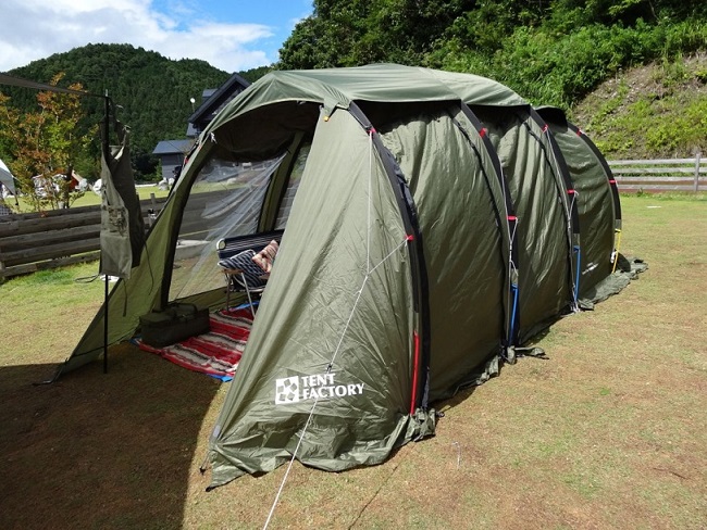 クーポンで半額 TENT FACTORY フォーシーズン トンネル 2ルームテント